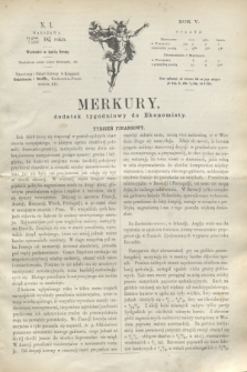Merkury : dodatek tygodniowy do Ekonomisty. R.5 [!], N. 1 (5 stycznia 1870) + dod.