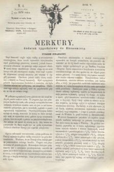 Merkury : dodatek tygodniowy do Ekonomisty. R.5 [!], N. 4 (26 stycznia 1870) + dod.