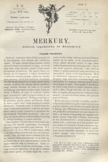 Merkury : dodatek tygodniowy do Ekonomisty. R.5 [!], N. 13 (30 marca 1870) + dod.