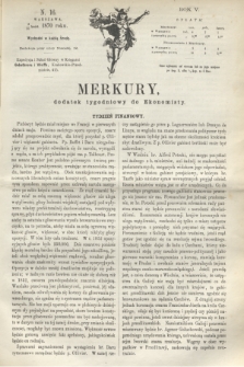 Merkury : dodatek tygodniowy do Ekonomisty. R.5 [!], N. 16 (20 kwietnia 1870) + dod.