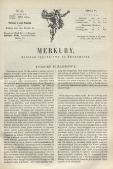 Merkury : dodatek tygodniowy do Ekonomisty. R.5 [!], N. 45 (10 listopada 1870)