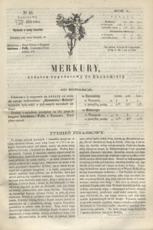 Merkury : dodatek tygodniowy do Ekonomisty. R.5 [!], N. 48 (1 grudnia 1870)