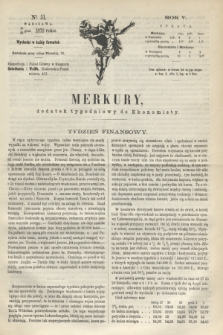 Merkury : dodatek tygodniowy do Ekonomisty. R.5 [!], N. 51 (22 grudnia 1870)