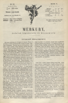 Merkury : dodatek tygodniowy do Ekonomisty. R.5 [!], N. 52 (29 grudnia 1870)