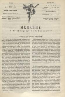 Merkury : dodatek tygodniowy do Ekonomisty. R.6, № 3 (19 stycznia 1871)