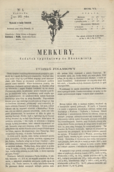 Merkury : dodatek tygodniowy do Ekonomisty. R.6, № 4 (26 stycznia 1871)