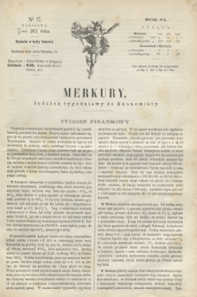 Merkury : dodatek tygodniowy do Ekonomisty. R.6, № 17 (27 kwietnia 1871)