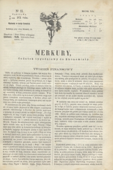 Merkury : dodatek tygodniowy do Ekonomisty. R.6, № 21 (25 maja 1871)