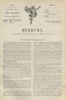 Merkury : dodatek tygodniowy do Ekonomisty. R.6, № 38 (21 września 1871)