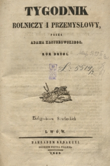 Tygodnik Rolniczy i Przemysłowy. R.2, Spis rzeczy zawartych w roku 1839