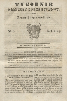Tygodnik Rolniczy i Przemysłowy. R.2, Ner 5 (28 stycznia 1839)