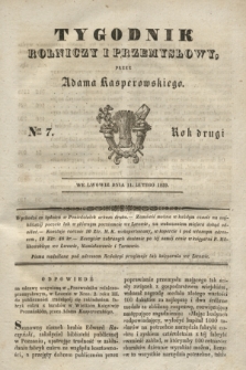 Tygodnik Rolniczy i Przemysłowy. R.2, Ner 7 (11 lutego 1839) + wkładka