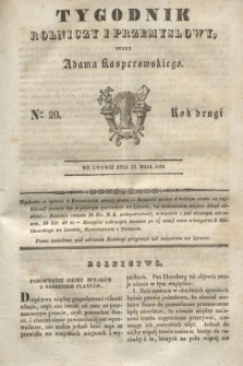 Tygodnik Rolniczy i Przemysłowy. R.2, Ner 20 (18 maja 1839)