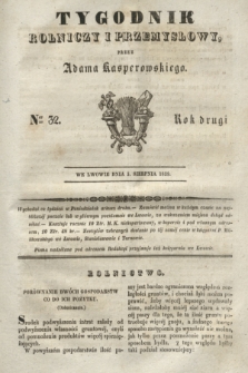 Tygodnik Rolniczy i Przemysłowy. R.2, Ner 32 (5 sierpnia 1839)