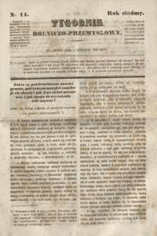 Tygodnik Rolniczo-Przemysłowy. R.7, Nro. 14 (1 kwietnia 1844)