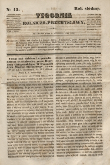 Tygodnik Rolniczo-Przemysłowy. R.7, Nro. 15 (9 kwietnia 1844)