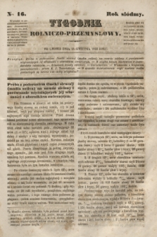 Tygodnik Rolniczo-Przemysłowy. R.7, Nro. 16 (15 kwietnia 1844)