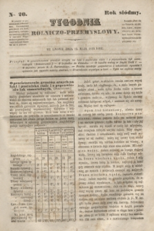 Tygodnik Rolniczo-Przemysłowy. R.7, Nro. 20 (13 maja 1844)