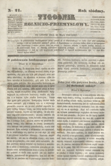 Tygodnik Rolniczo-Przemysłowy. R.7, Nro. 21 (20 maja 1844)