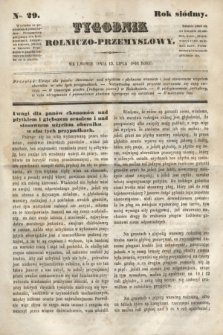 Tygodnik Rolniczo-Przemysłowy. R.7, Nro. 29 (15 lipca 1844)