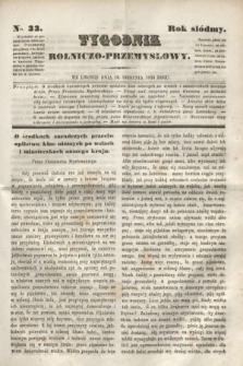 Tygodnik Rolniczo-Przemysłowy. R.7, Nro. 33 (12 sierpnia 1844)
