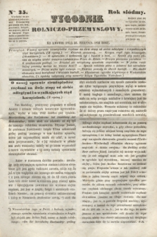 Tygodnik Rolniczo-Przemysłowy. R.7, Nro. 35 (26 sierpnia 1844) + wkładka