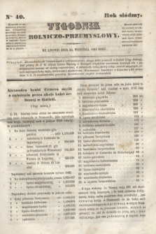 Tygodnik Rolniczo-Przemysłowy. R.7, Nro. 40 (30 września 1844)