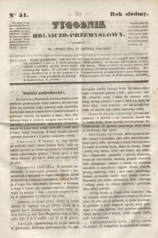 Tygodnik Rolniczo-Przemysłowy. R.7, Nro. 51 (16 grudnia 1844)