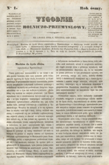Tygodnik Rolniczo-Przemysłowy. R.8, Nro. 1 (6 stycznia 1845) + dod. + wkładka