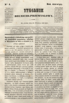 Tygodnik Rolniczo-Przemysłowy. R.9, Nro. 4 (26 stycznia 1846) + wkładka