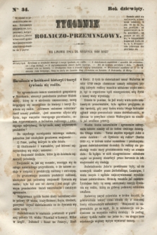 Tygodnik Rolniczo-Przemysłowy. R.9, Nro. 34 (24 sierpnia 1846)