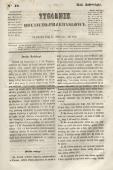 Tygodnik Rolniczo-Przemysłowy. R.9, Nro. 48 (30 listopada 1846)