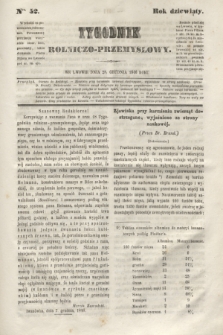 Tygodnik Rolniczo-Przemysłowy. R.9, Nro. 52 (28 grudnia 1846)