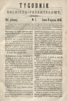 Tygodnik Rolniczo-Przemysłowy. R.11, nr 1 (8 stycznia 1848)