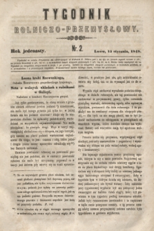 Tygodnik Rolniczo-Przemysłowy. R.11, nr 2 (15 stycznia 1848)