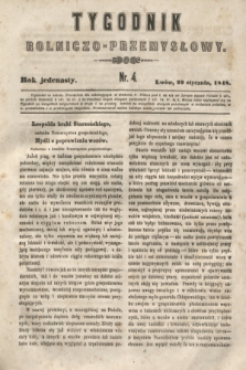 Tygodnik Rolniczo-Przemysłowy. R.11, nr 4 (29 stycznia 1848) + wkładka