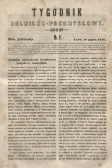 Tygodnik Rolniczo-Przemysłowy. R.11, nr 11 (18 marca 1848)
