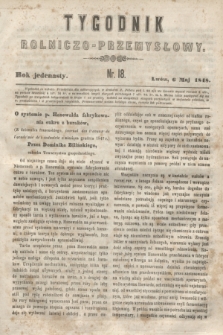 Tygodnik Rolniczo-Przemysłowy. R.11, nr 18 (6 maja 1848)