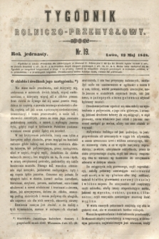 Tygodnik Rolniczo-Przemysłowy. R.11, nr 19 (13 maja 1848)