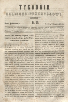 Tygodnik Rolniczo-Przemysłowy. R.11, nr 20 (20 maja 1848)