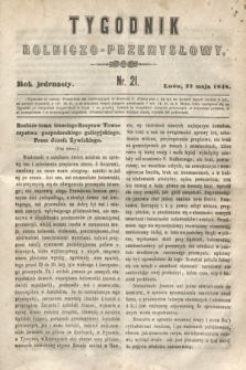 Tygodnik Rolniczo-Przemysłowy. R.11, nr 21 (27 maja 1848) + wkładka