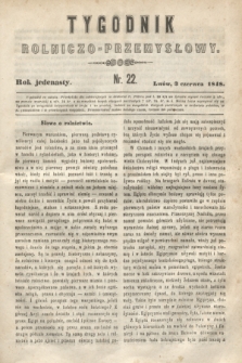 Tygodnik Rolniczo-Przemysłowy. R.11, nr 22 (3 czerwca 1848)