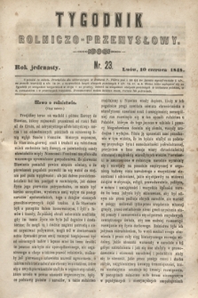 Tygodnik Rolniczo-Przemysłowy. R.11, nr 23 (10 czerwca 1848)