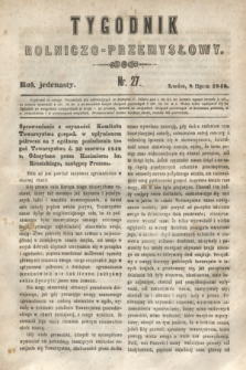 Tygodnik Rolniczo-Przemysłowy. R.11, nr 27 (8 lipca 1848) + wkładka
