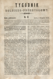 Tygodnik Rolniczo-Przemysłowy. R.11, nr 31 (5 sierpnia 1848)