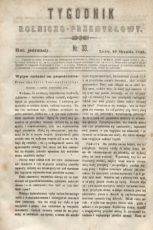 Tygodnik Rolniczo-Przemysłowy. R.11, nr 33 (19 sierpnia 1848)