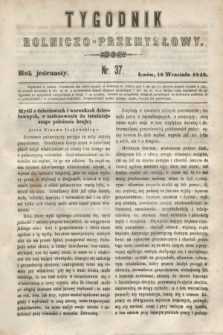 Tygodnik Rolniczo-Przemysłowy. R.11, nr 37 (16 września 1848)