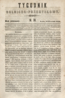 Tygodnik Rolniczo-Przemysłowy. R.11, nr 38 (23 września 1848)