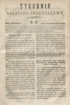 Tygodnik Rolniczo-Przemysłowy. R.11, nr 42 (21 października 1848)