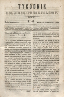 Tygodnik Rolniczo-Przemysłowy. R.11, nr 43 (28 października 1848)